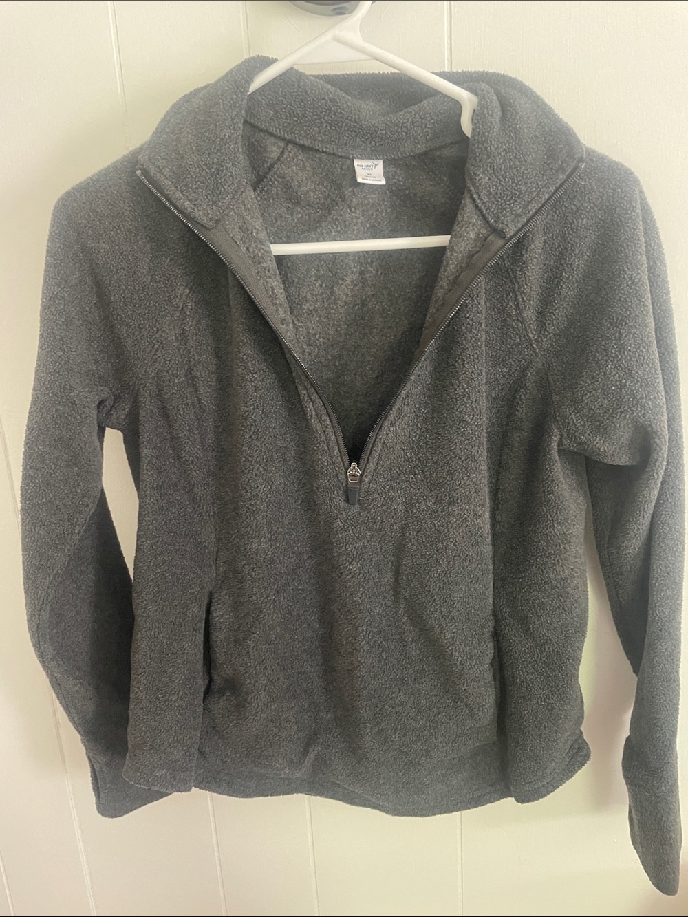 Old Navy Charcoal Gray Sherpa Half-Zip Turtleneck Pullover